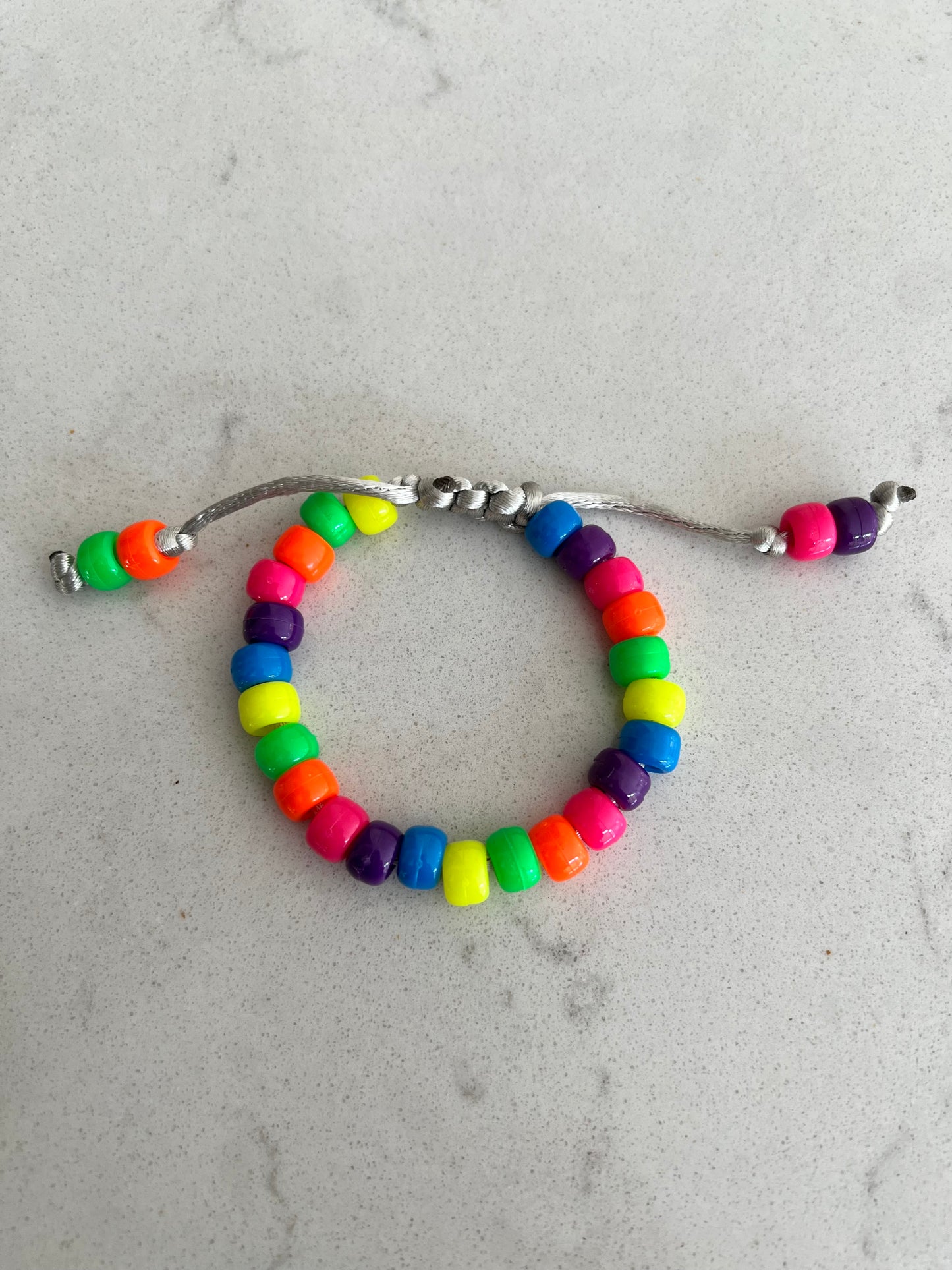 Neon Beaded Necklace & Bracelet Set