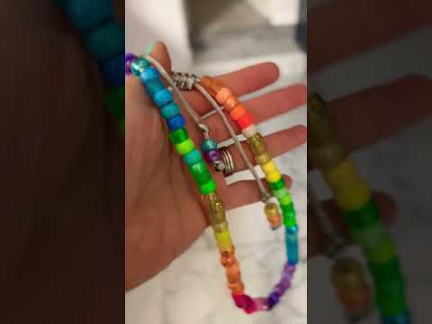 Rainbow Beaded Shell Charm Necklace | Lisa Angel