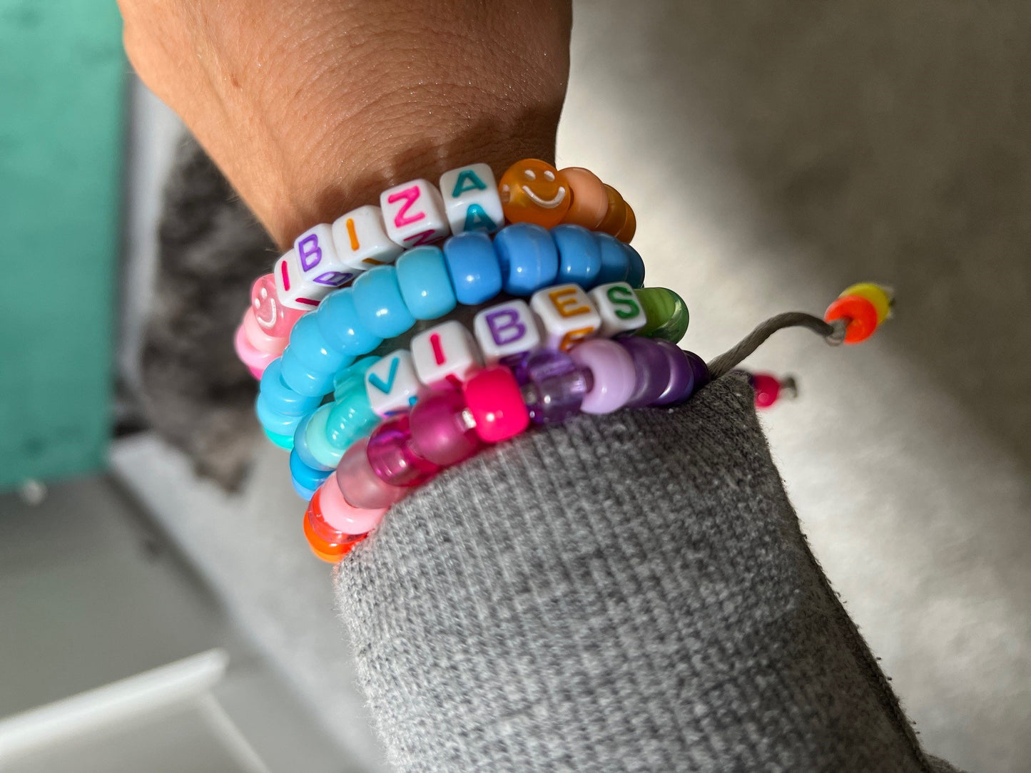 Personalised Beaded Rainbow Bracelet