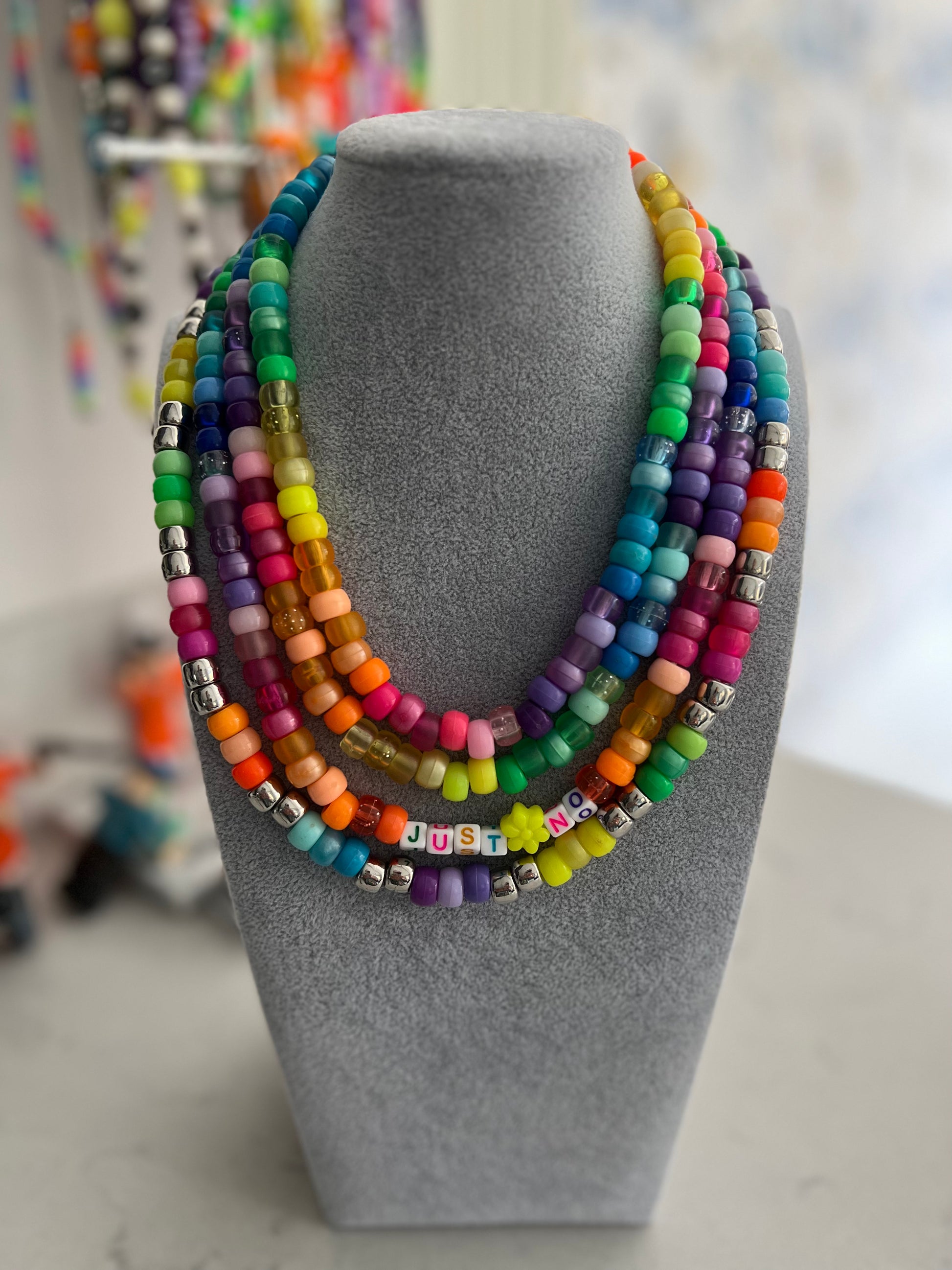 Rainbow Beaded Necklace Bongo Beads